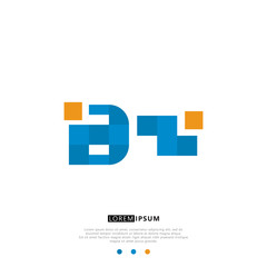BZ B Z Logo Monogram with Blue and yellow Colors. modern letter logo design