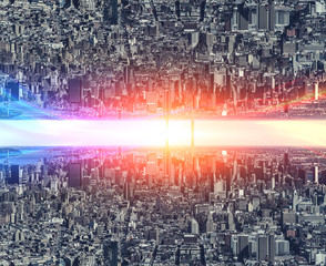 Upside down New York city, Sci-fi Concept city