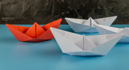 Origami paper boat