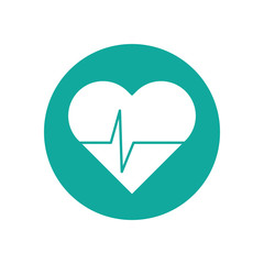 Isolated heart pulse icon block line design