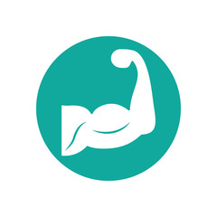 Isolated gym men muscle icon block line design