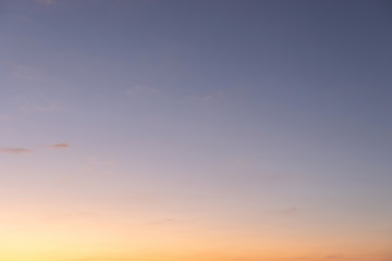Natural colors. Sunset in the sky with blue, Orange and red dramatic colors