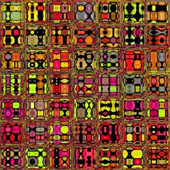 Crazy colorful glass cubes yellow red motley multicolored texture background pattern design