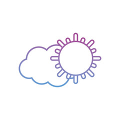 summer sun with cloud gradient style