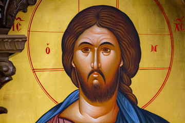 Brussels, Belgium. 2017/10/27. Icon of the Christ Pantocrator (Christ 