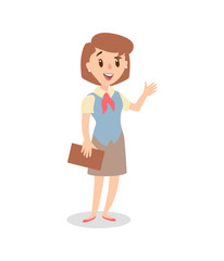 Businesswoman character set. Animate character. Female personage constructor. Different woman postures. Vector set personage.