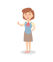 Businesswoman character set. Animate character. Female personage constructor. Different woman postures. Vector set personage.