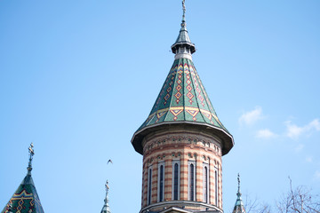 Orthodox Cathedral Tower With Cross in Timisoara Romania