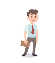 Businessman character set. Animate character. Male personage constructor. Different man postures. Vector set personage.
