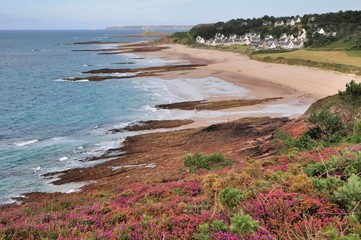 Paysage de la côte à Erquy en Bretagne. France