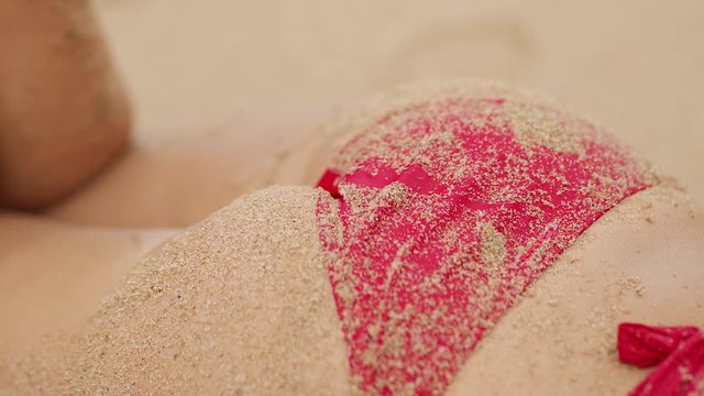 Sexy bottom of a beautiful girl at the beach - travel photography