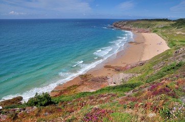 Paysage de la côte à Erquy en Bretagne. France