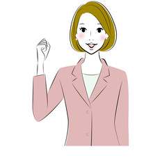 ガッツポーズをするビジネスウーマン