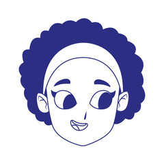 cartoon girl with curly hair and headband