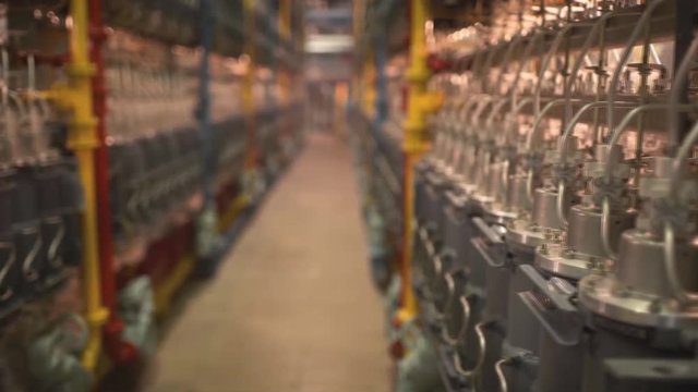 Uranium Enrichment Plant. View on centrifuges of uranium enrichment.