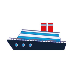 cruise ship icon, flat design