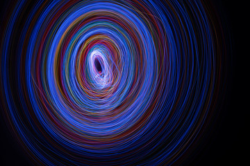 Blue / Red Circular abstract fractal background Painted with LEDs on long exposure