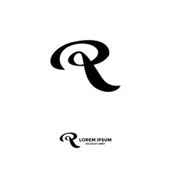 R letter modern smooth moving logo design template
