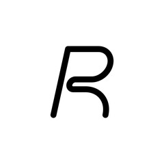R letter modern simple logo design template