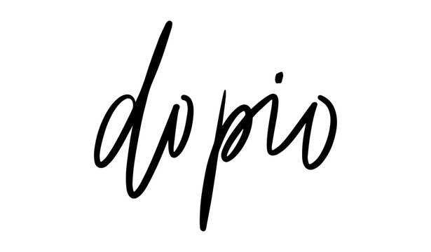 Dopio lettering. Vector illustration of handwritten lettering. Vector elements for coffee shop, market, cafe design, restaurant menu and recipes.