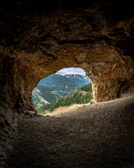 Looking out from Wind Caves