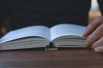 Man reading book