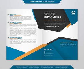 Fototapeta premium bifold brochure template with modern style and minimalist layout concept 