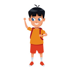 cartoon boy wearing casual clothes, colorful design