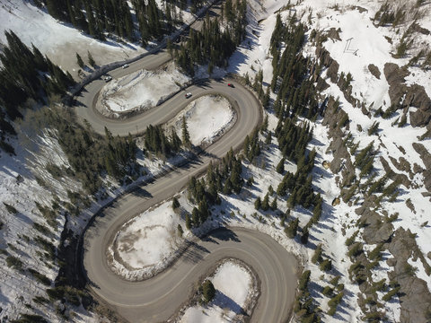 Million Dollar Highway to SIlverton Colorado in the winter