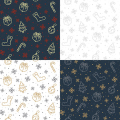 Naklejka premium Christmas seamless pattern. New year pattern. Winter pattern.