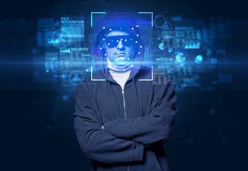 Biometric verification. Face recognition with several points