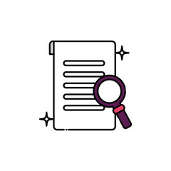 school document with magnifying glass fill style