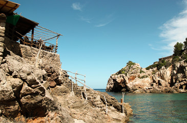 Fototapeta na wymiar Relaxing in a lost place in the mediterranean Majorca island