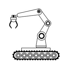 robotic arm icon over white background, artificial intelligence design ,