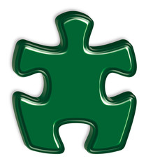 Fototapeta premium 3D puzzle green piece illustration 