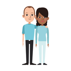 adult couple standing icon, flat desgin
