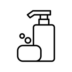 Shampoo bottle and soap icon vector design template flat style isolated on white background