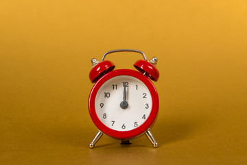 Red retro alarm clock