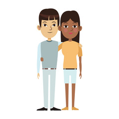 Fototapeta premium woman and man standing icon, flat design