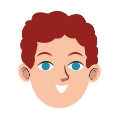 young man face icon, colorful design