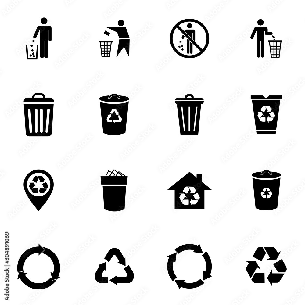 Poster trash can icon vector design symbol