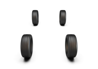 Car tire isolated on white background.