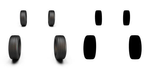 Car tire isolated on white background.