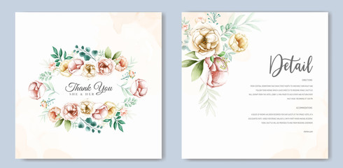 Fototapeta na wymiar watercolor wedding invitation card designs