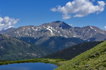 Obraz na płótnie Canvas The summit of Mt. Yale from Ptarmagan Lake near Buena Vista, Colorado.