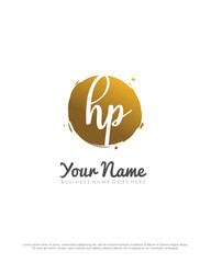 H P HP initial splash logo template vector. A logo design for company and identity business.