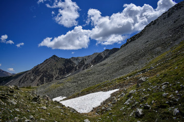 landscape with mountains and blue sky