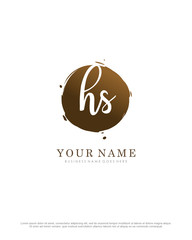 H S HS initial splash logo template vector. A logo design for company and identity business.