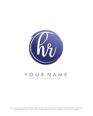 H R HR initial splash logo template vector. A logo design for company and identity business.