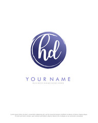 H D HD initial splash logo template vector. A logo design for company and identity business.